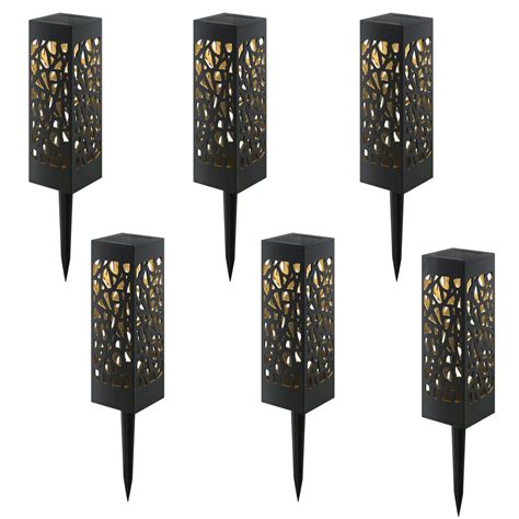 6 LAMPADE GIARDINO ESTERNO 3000k RICARICA SOLARE PICCHETTO PALETTI LED