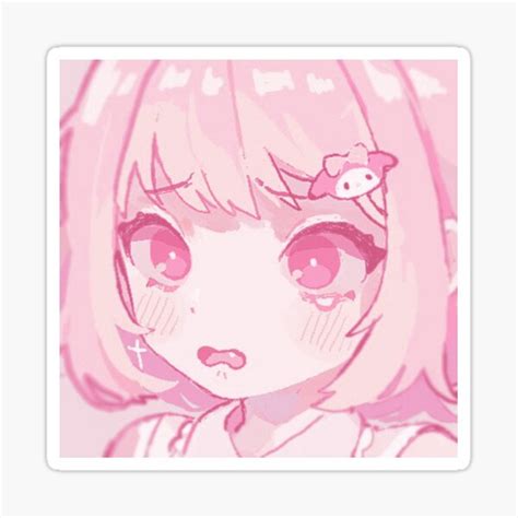 Pink Anime Girl Sticker For Sale By Blxssomuwu Redbubble