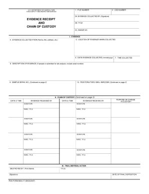 Fillable Online FSIS 8000 17 Evidence Receipt And Chain Of Custody