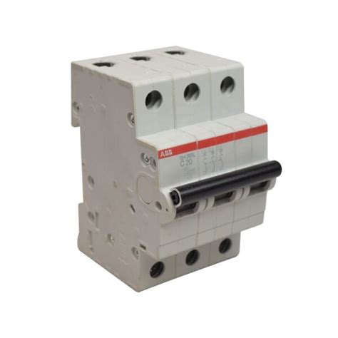 Interruptor termomagnético 3x20A 4 5kA 230 400V tipo C DIN ABB