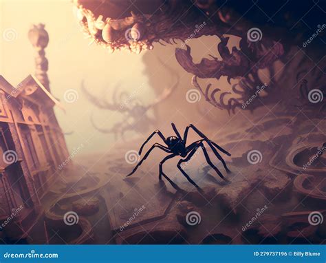 Spooky Scary Abstract Spider Background Seq 4 Of 26 Stock Illustration