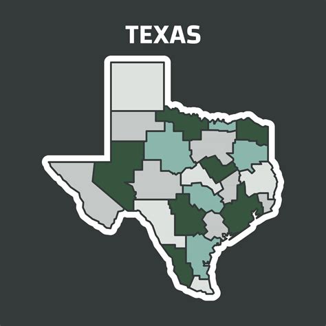 Map of Texas in Different Color 2859219 Vector Art at Vecteezy