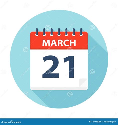 March 21 Calendar Icon Stock Illustration Illustration Of Vector