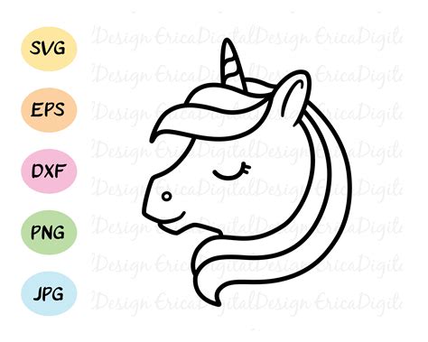 Unicorn Outline SVG Magical Unicorn Cutting File Kawaii Cute - Etsy