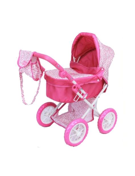 Sally Fay Floral Deluxe Doll Pram Pink W Lane