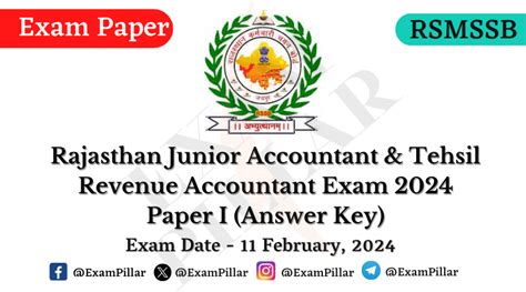 RSMSSB Junior Accountant Tehsil Revenue Accountant Exam Paper I 11