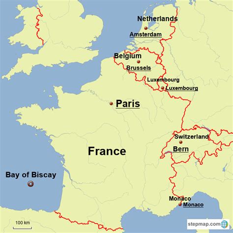 Stepmap Netherlands Belgium Luxembourg France Switzerland Monaco