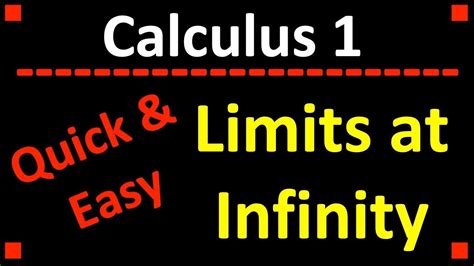 Limits At Infinity Calculus Youtube