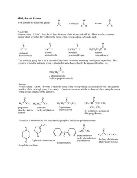 Aldehydes And Ketones Both Contain The Functional Group C O