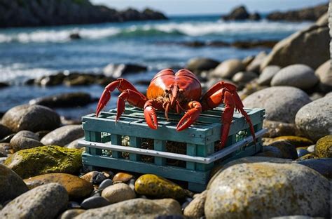 Premium Photo Lobster Trap On A Rocky Shoreline