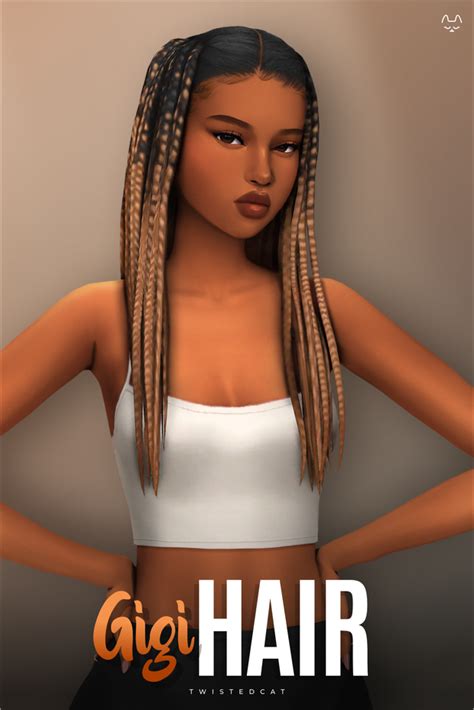 Gigi Hair Twistedcat Sims Hair Sims 4 Curly Hair Afro Hair Sims 4 Cc