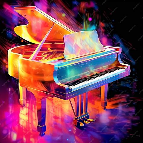 Premium AI Image | Colorful a piano illustration