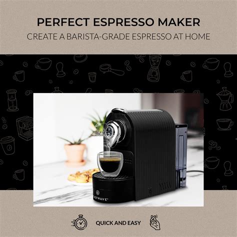 Chefwave Espresso Machine And Coffee Maker Compatible With Nespresso Original Capsules Black