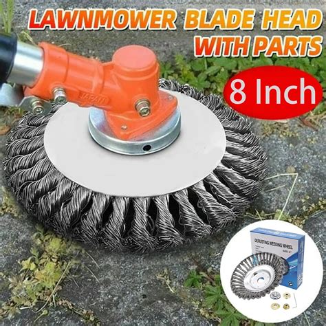 8 Inch Steel Wire Brush Cutter Trimmer Head Replacement Garden Grass Weed Brush Usa