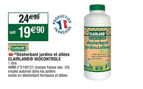 Promo D Sherbant Jardins Et Allees Clairland Biocontrole Chez Cora