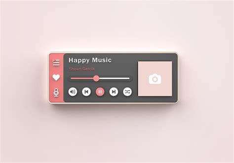 Premium PSD Rose Gold 3d Interface Media Player Mockup