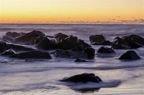 Jetty Rocks At Sunrise Ocean Grove Photograph By Bob Cuthbert Fine