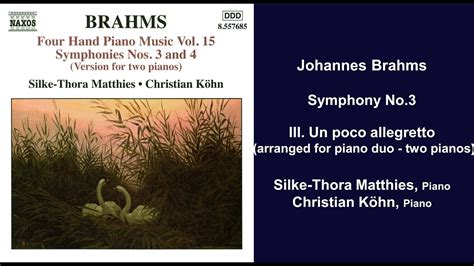 Johannes Brahms Symphony No Iii Un Poco Allegretto Arranged For