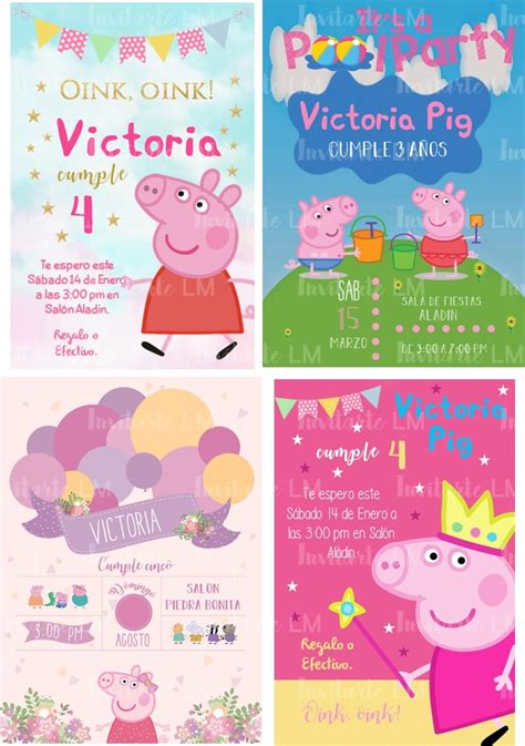 Invitacion De Cumpleanos De Peppa Pig 2021 Gratis Invitaciones De Images