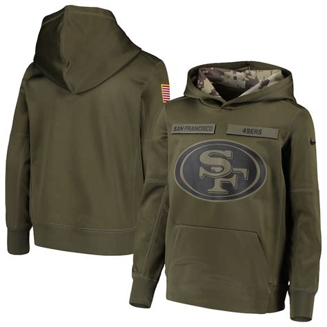 Nike San Francisco 49ers Youth Olive Salute To Service Pullover