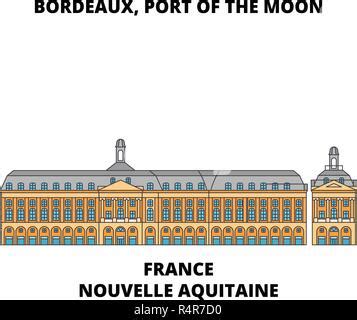 France Bordeaux Port Of The Moon Landmark City Skyline Isolated