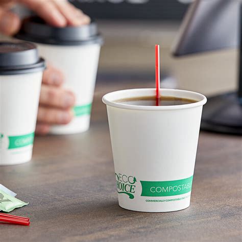 EcoChoice 10 Oz White Compostable Paper Hot Cup 50 Pack