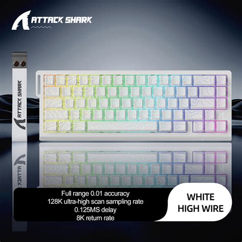 Ataque shark X HE fio teclado mecânico linha layout chave completa hot swap baixa latência