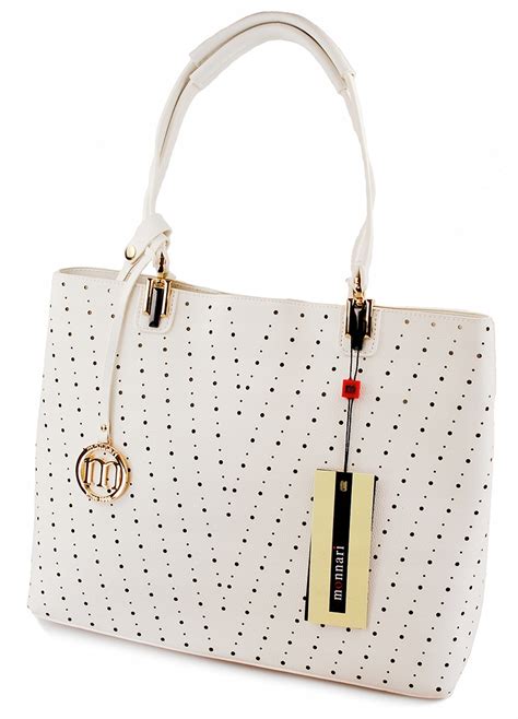 Torebka MONNARI Biały Shopper Kosmetyczka 2w1 7136829094