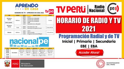 Aprendo En Casa Horario De Radio Y Tv En El A O Repositorio De