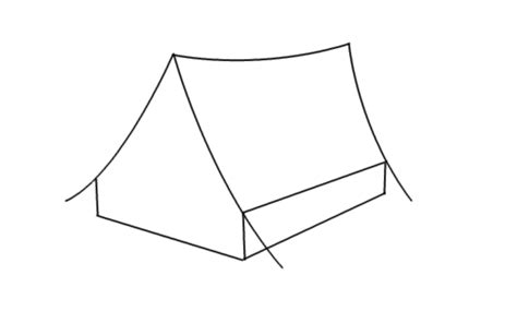 How To Draw A Tent Step By Step Tent Drawing For Kids