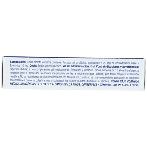 Rosuvax E Tabletas Recubiertas 10 20 Mg Caja X 30 Los Expertos En