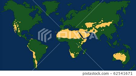 Desert climate world map with greatest deserts... - Stock Illustration ...