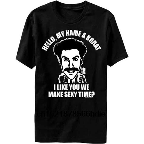 2020 Funny T Shirt Men Novelty Tshirt Borat Sexy Time T Shirt T Shirts