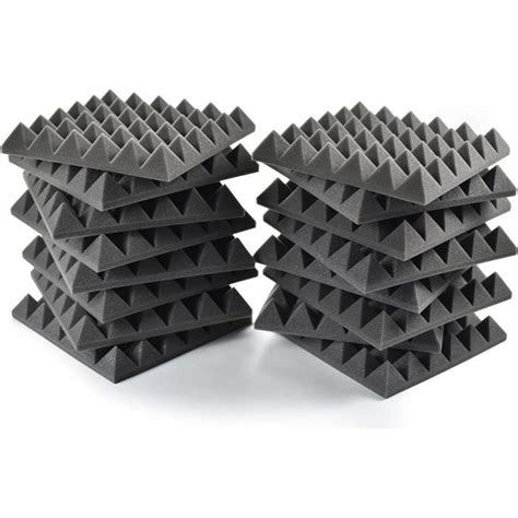 Acouspanel Mousse Acoustique Pyramidale Non Compressé 245X245X40Mm Gris