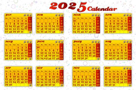 Year 2025 Calendar Png Transparent Images Free Download Vector Files