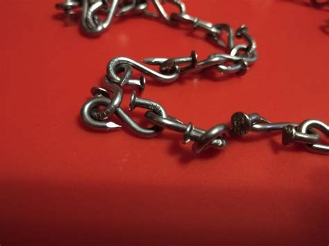 Decorative Hand Forged Chain Wrought Iron Chain Of Nails Etsy