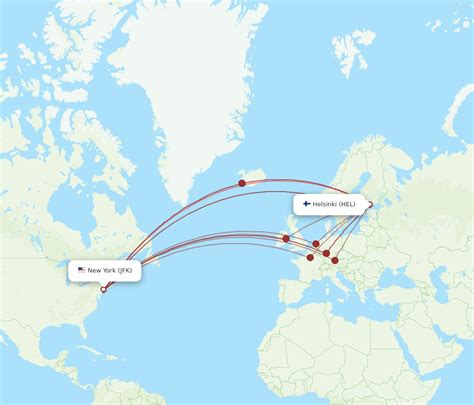 All Flight Routes From New York To Helsinki Jfk To Hel Flight Routes