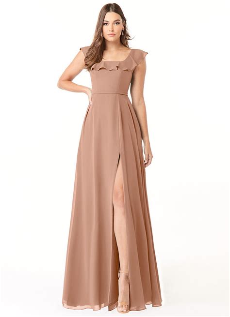 Azazie Jinny Champagne Rose Bridesmaid Dresses Azazie