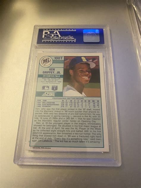 1989 Score Traded KEN GRIFFEY JR 100T RC Rookie Mariners HOF PSA 9