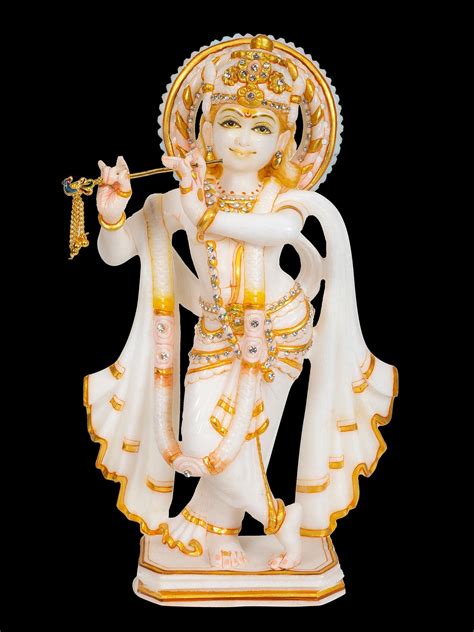 Marble Krishna Statue 30cm Lord Krishna Idol Load Krishan Etsy Uk