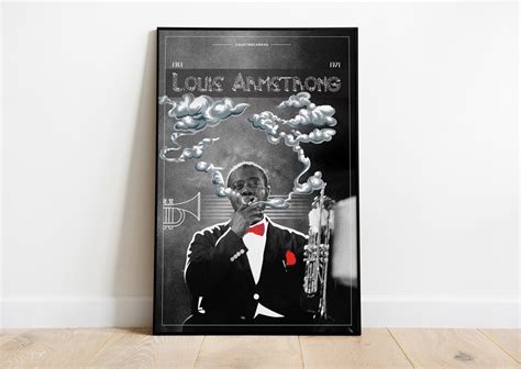 Louis Armstrong Custom Poster Info Graph Wall Art Graphic Etsy