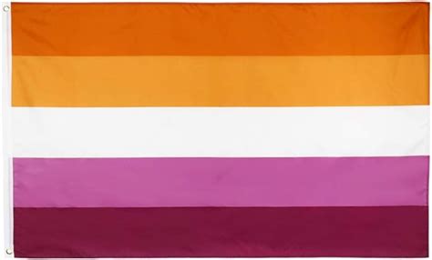 Flaglink Lesbian Pride Flag 3x5 Fts Sunset Les Rainbow Banner 7 Stripes