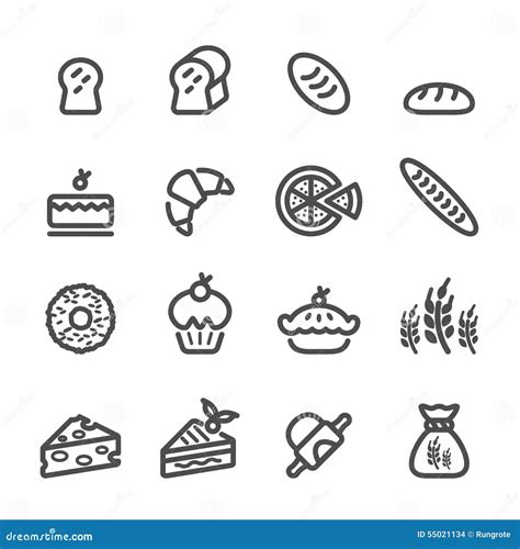 Bakery Icon Set Line Version Vector Eps Stock Vector Illustration