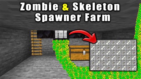 Best 120 Zombie And Skeleton Spawner Xp Farm For Minecraft Bedrock