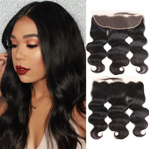 Pizazz Hair Body Wave 3 Bundles Virgin Human Hair Weft With 13x4