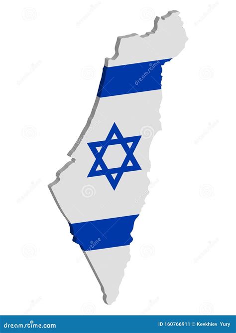 Mapa De Israel Con La Bandera D Ilustraci N Vectorial Ilustraci N Del