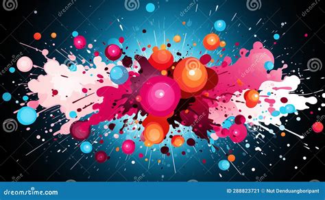 Pop Art Explosion Playful Vibrant Pattern With Comic Book Flair Stock