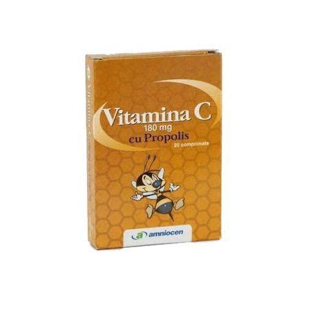 Vitamina C Cu Propolis 180 Mg 20 Comprimate Amniocen Farmacia Tei