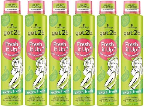 6 X 200ml Schwarzkopf Got2b Fresh It Up Extra Fresh Dry Shampoo