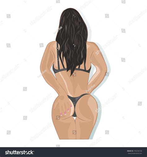 Back Sexy Girl Bikini Vector Illustration Stock Vector Royalty Free 745230136 Shutterstock
